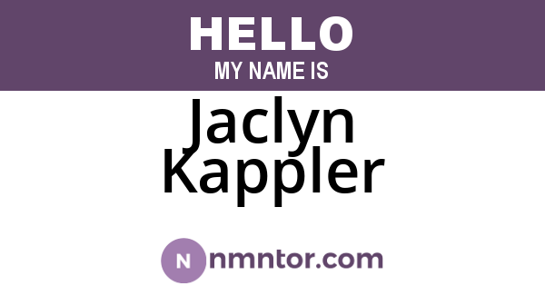 Jaclyn Kappler