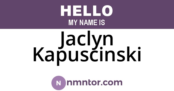 Jaclyn Kapuscinski
