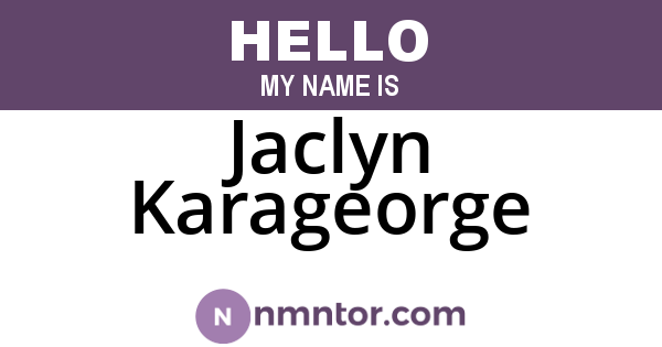 Jaclyn Karageorge