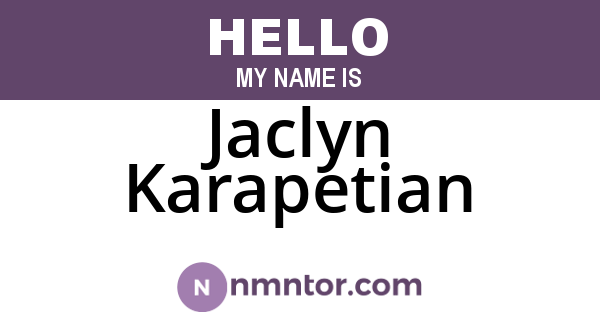 Jaclyn Karapetian