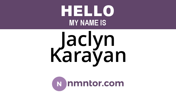 Jaclyn Karayan