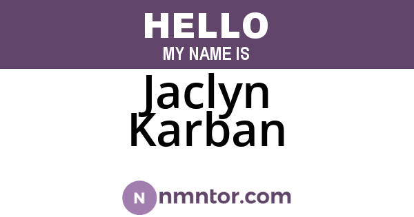 Jaclyn Karban