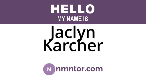 Jaclyn Karcher