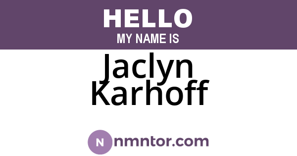 Jaclyn Karhoff