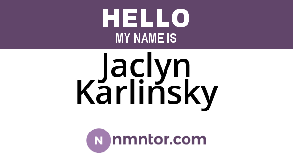 Jaclyn Karlinsky