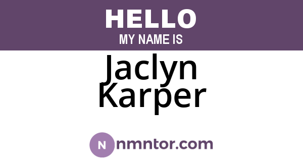 Jaclyn Karper