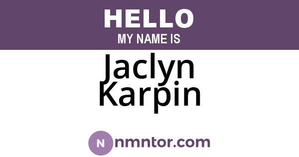 Jaclyn Karpin