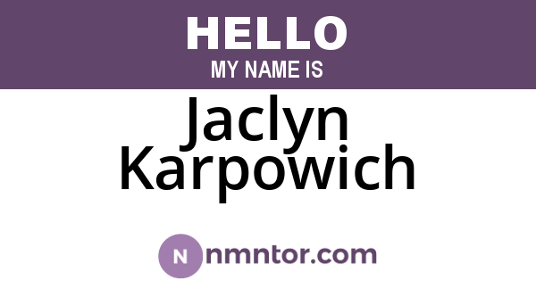 Jaclyn Karpowich