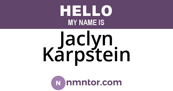 Jaclyn Karpstein