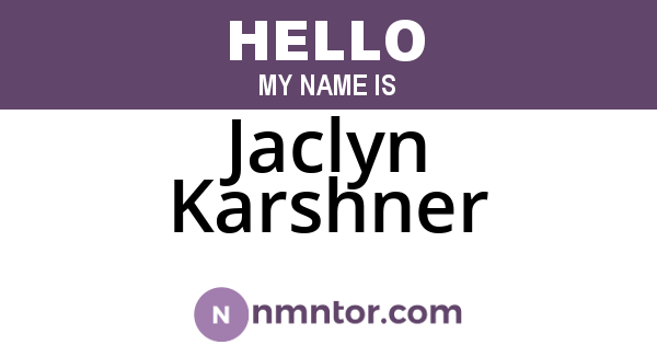 Jaclyn Karshner