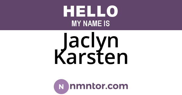 Jaclyn Karsten