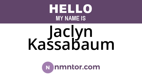 Jaclyn Kassabaum