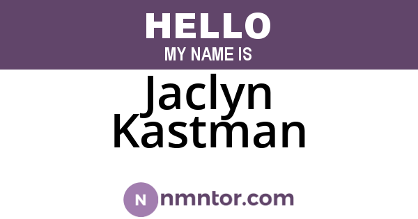 Jaclyn Kastman
