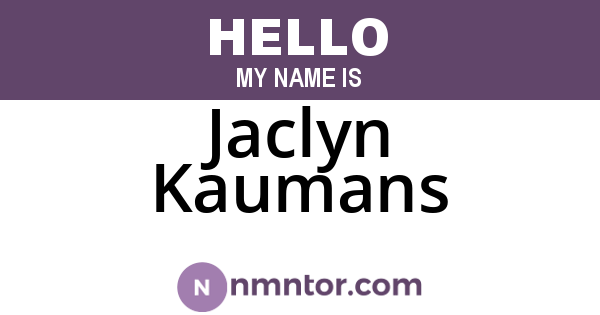 Jaclyn Kaumans