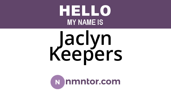 Jaclyn Keepers