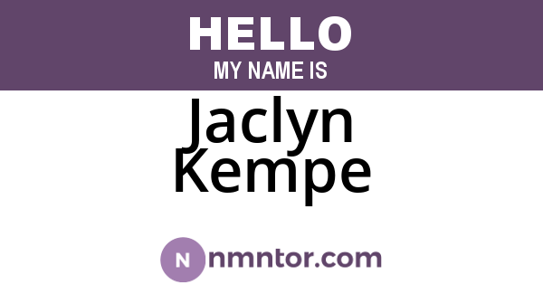 Jaclyn Kempe