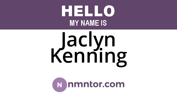 Jaclyn Kenning