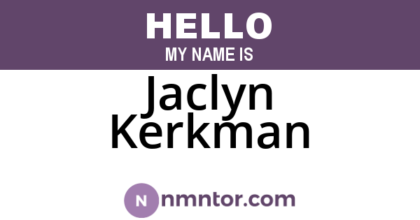 Jaclyn Kerkman