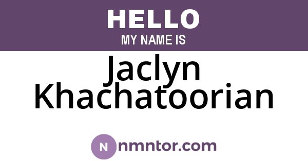 Jaclyn Khachatoorian