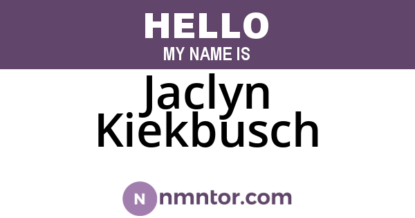 Jaclyn Kiekbusch