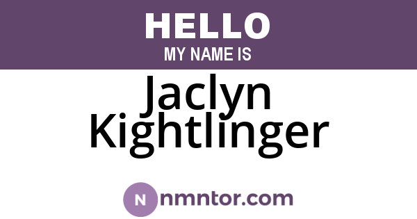 Jaclyn Kightlinger