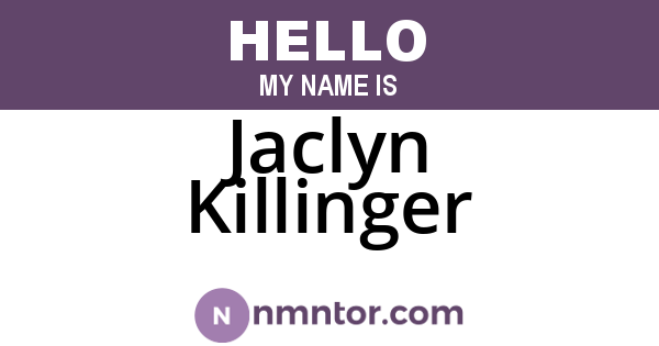 Jaclyn Killinger