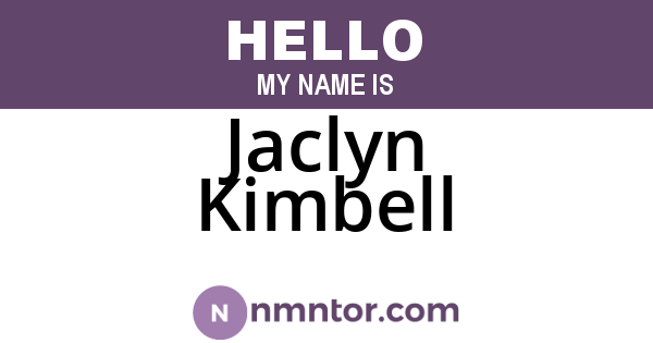 Jaclyn Kimbell