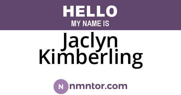 Jaclyn Kimberling