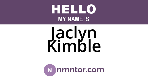 Jaclyn Kimble