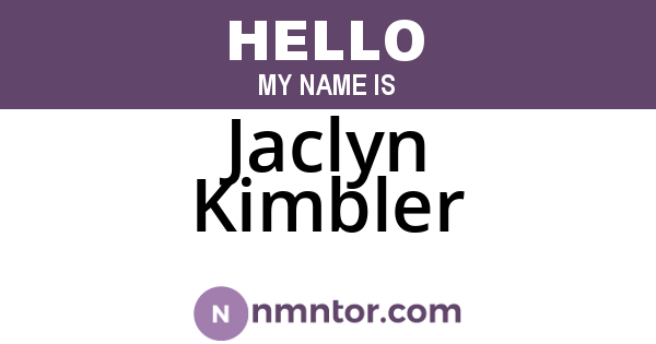 Jaclyn Kimbler
