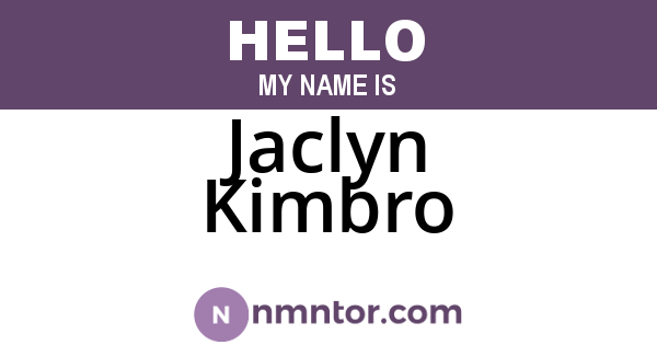Jaclyn Kimbro