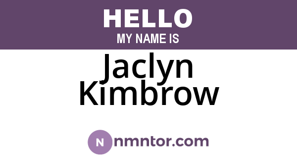Jaclyn Kimbrow