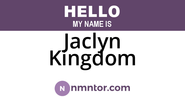 Jaclyn Kingdom