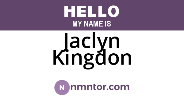 Jaclyn Kingdon