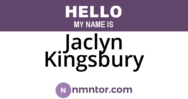 Jaclyn Kingsbury