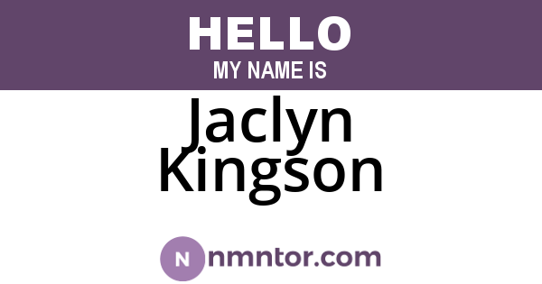 Jaclyn Kingson