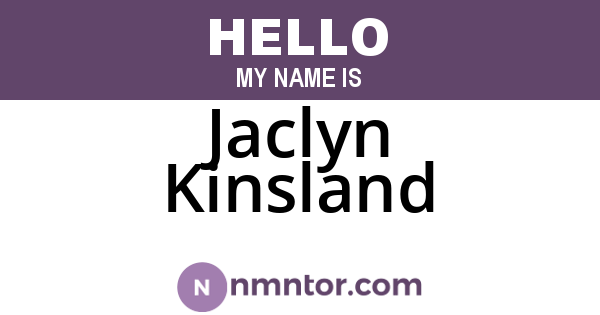 Jaclyn Kinsland