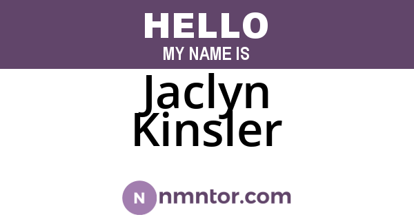 Jaclyn Kinsler