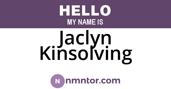 Jaclyn Kinsolving
