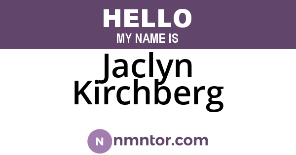 Jaclyn Kirchberg
