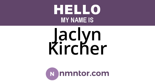 Jaclyn Kircher