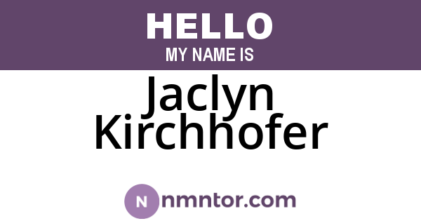 Jaclyn Kirchhofer