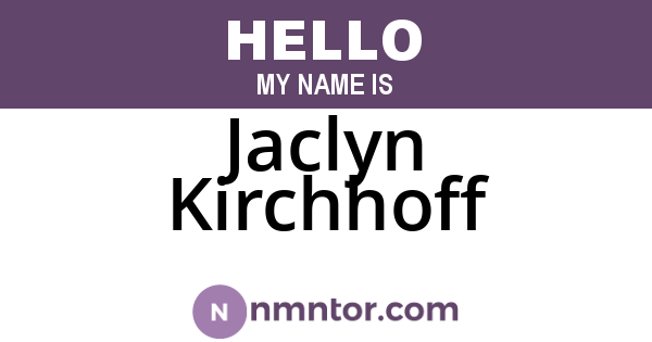 Jaclyn Kirchhoff