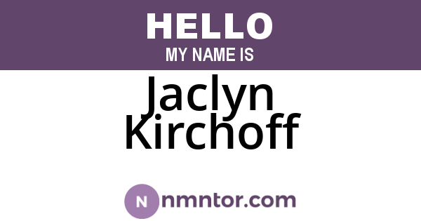 Jaclyn Kirchoff