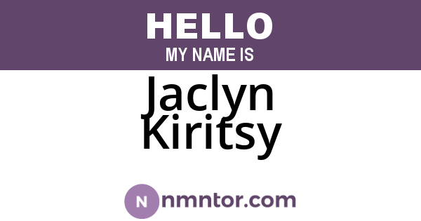 Jaclyn Kiritsy
