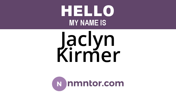 Jaclyn Kirmer