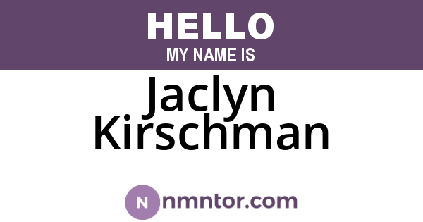 Jaclyn Kirschman