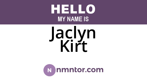 Jaclyn Kirt