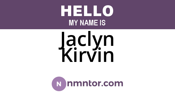 Jaclyn Kirvin