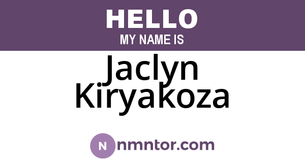 Jaclyn Kiryakoza